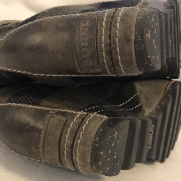 Sorel pdx green plaid wedge boots size 5.5/6 - Picture 6 of 9